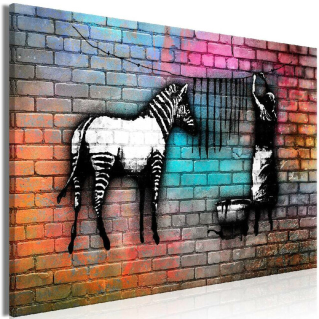 Taulu Artgeist Washing Zebra - Colourful Brick, 1-osainen, leveä, eri kokoja