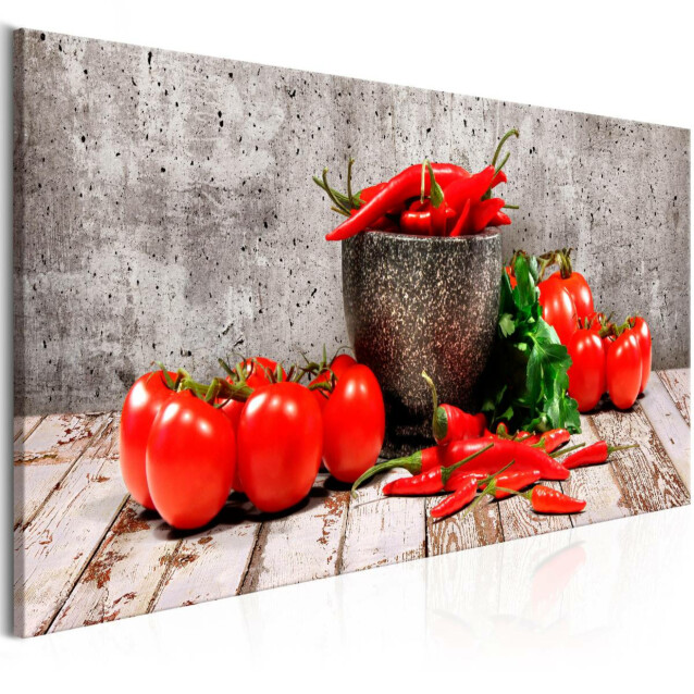 Taulu Artgeist Red Vegetables Concrete, 1-osainen, kapea, eri kokoja