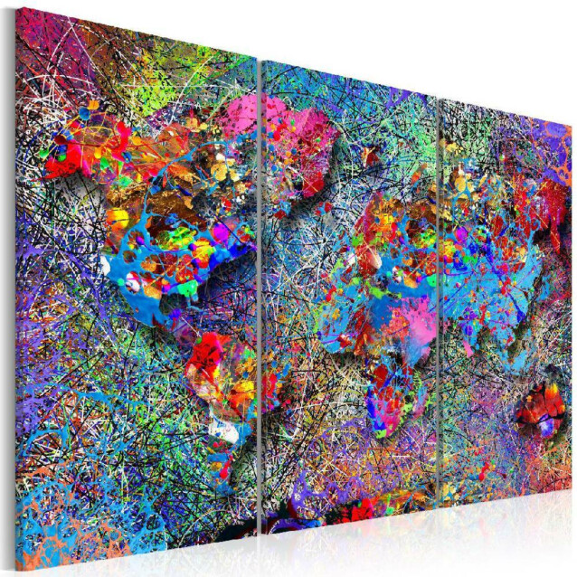 Taulu Artgeist World Map: Colourful Whirl, eri kokoja
