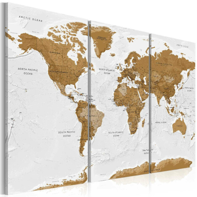 Taulu Artgeist World Map: White Poetry, eri kokoja