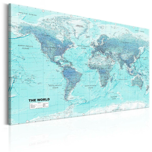 Taulu Artgeist World Map: Sky Blue World, eri kokoja