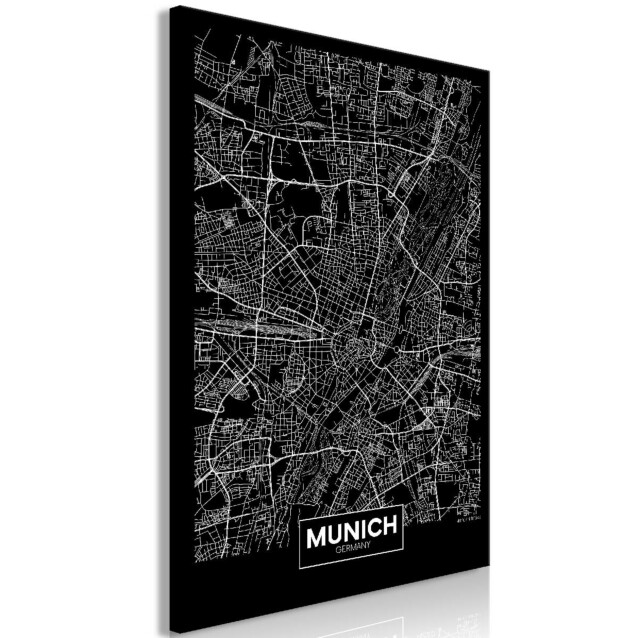 Taulu Artgeist Dark Map of Munich, 1-osainen, pystysuuntainen, eri kokoja