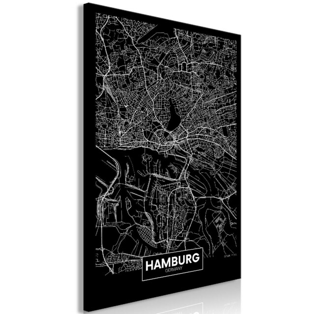 Taulu Artgeist Dark Map of Hamburg, 1-osainen, pystysuuntainen, eri kokoja