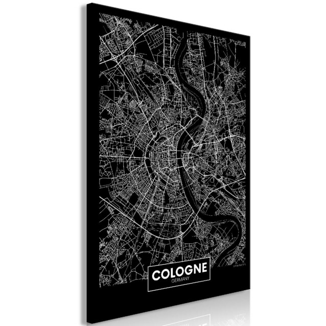 Taulu Artgeist Dark Map of Cologne, 1-osainen, pystysuuntainen, eri kokoja