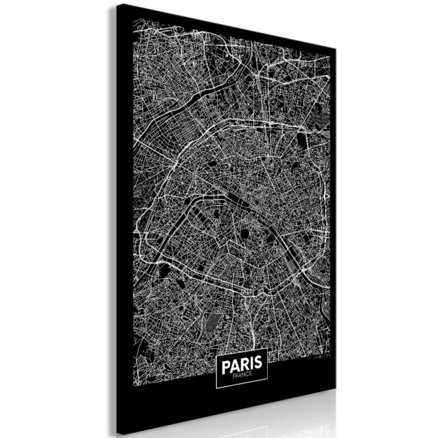 Taulu Artgeist Dark Map of Paris, 1-osainen, pystysuuntainen, eri kokoja