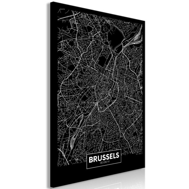 Taulu Artgeist Dark Map of Brussels, 1-osainen, pystysuuntainen, eri kokoja