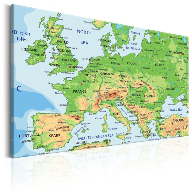 Taulu Artgeist Map of Europe, eri kokoja
