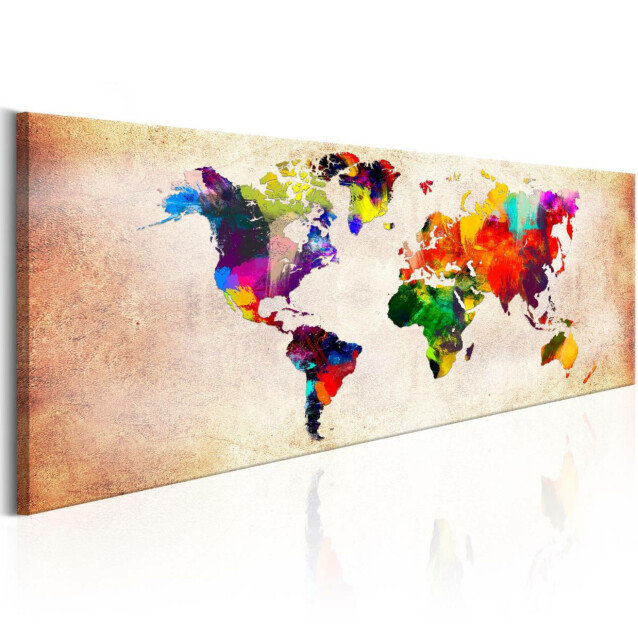 Taulu Artgeist World Map: Colourful Ramble, eri kokoja
