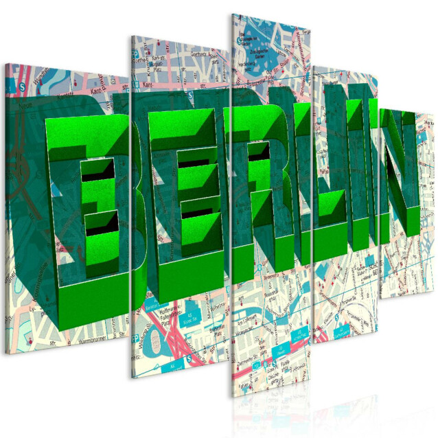 Taulu Artgeist Green Berlin, 5-osainen, leveä, eri kokoja