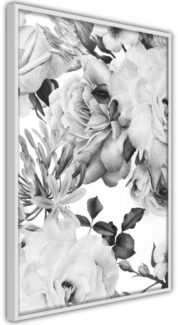 Juliste Artgeist Monochrome Flowers, kehyskartongilla, kehyksillä, eri kokoja