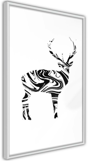 Juliste Artgeist Black and White Deer, kehyskartongilla, kehyksillä, eri kokoja