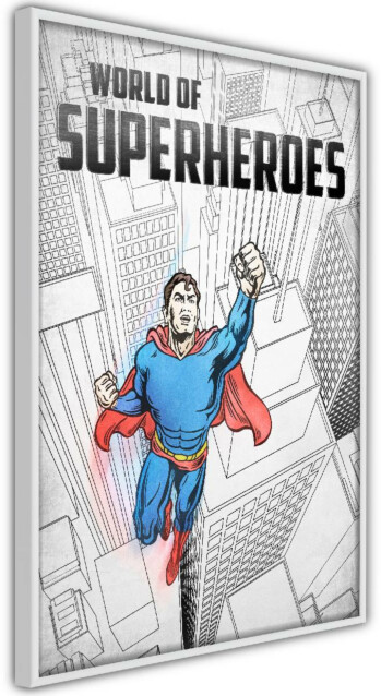 Juliste Artgeist World of Superheroes, kehyskartongilla, kehyksillä, eri kokoja