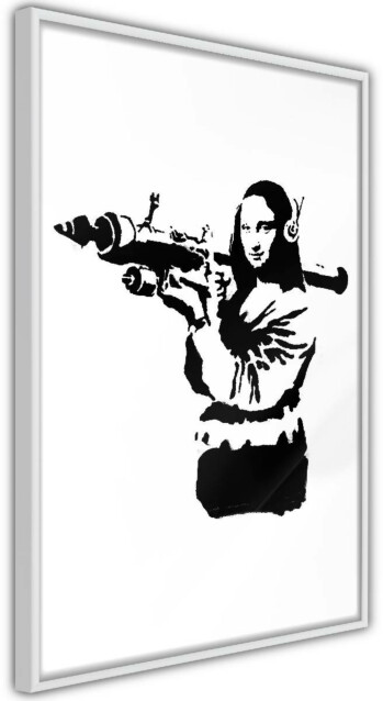 Juliste Artgeist Banksy Mona Lisa with Rocket Launcher, kehyskartongilla, kehyksillä, eri kokoja