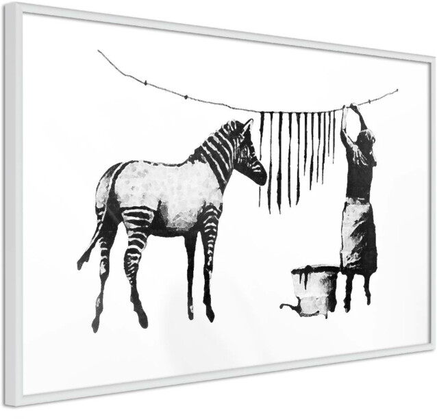 Juliste Artgeist Banksy: Washing Zebra kehyksillä eri kokoja