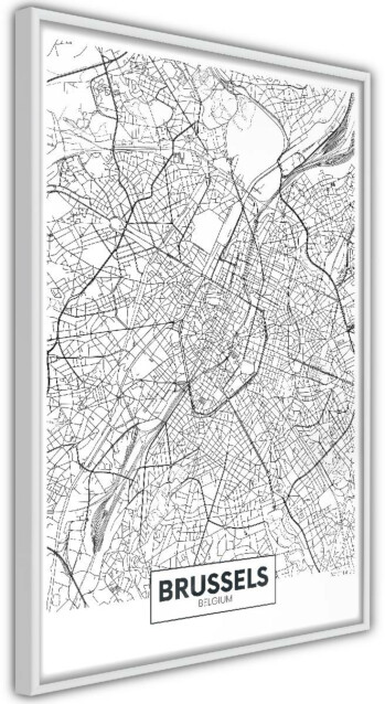 Juliste Artgeist Map of Brussels, kehyskartongilla, kehyksillä, eri kokoja