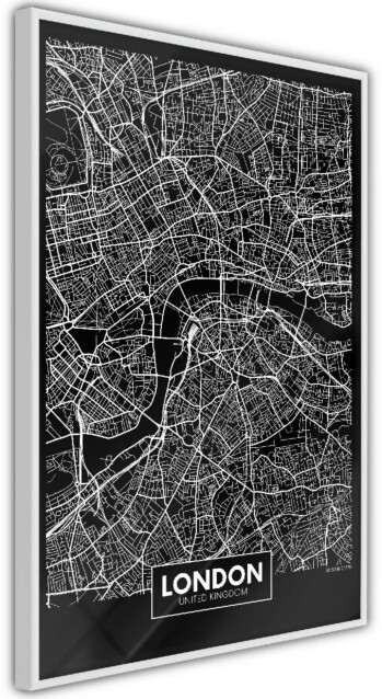 Juliste Artgeist Dark Map of London kehyksillä eri kokoja
