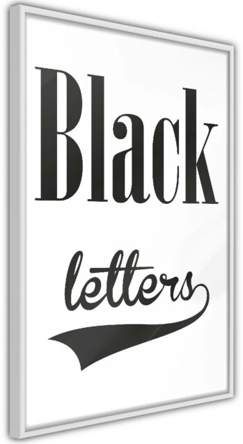 Juliste Artgeist Black Letters kehyksillä eri kokoja