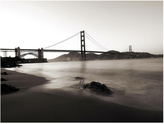 Kuvatapetti Artgeist San Francisco: Golden Gate Bridge mustavalkoisena eri kokoja