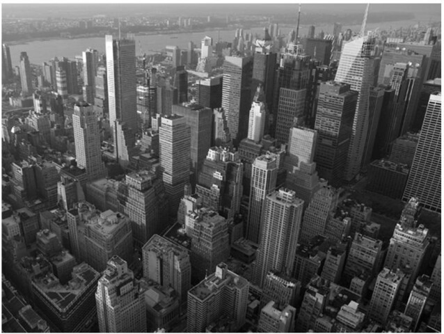 Kuvatapetti Artgeist New York: skyscrapers bird's eye view eri kokoja