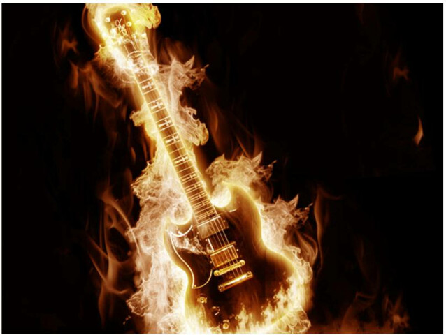 Kuvatapetti Artgeist Flaming guitar eri kokoja