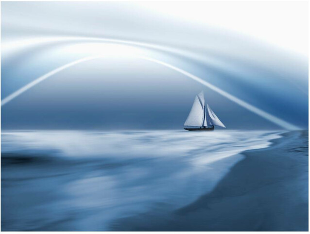 Kuvatapetti Artgeist Lonely sail drifting eri kokoja