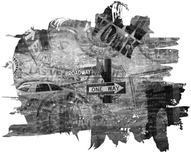 Kuvatapetti Artgeist Black and white New York collage eri kokoja