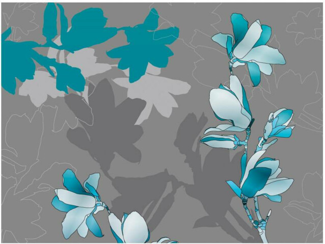 Kuvatapetti Artgeist Siniset magnoliat eri kokoja