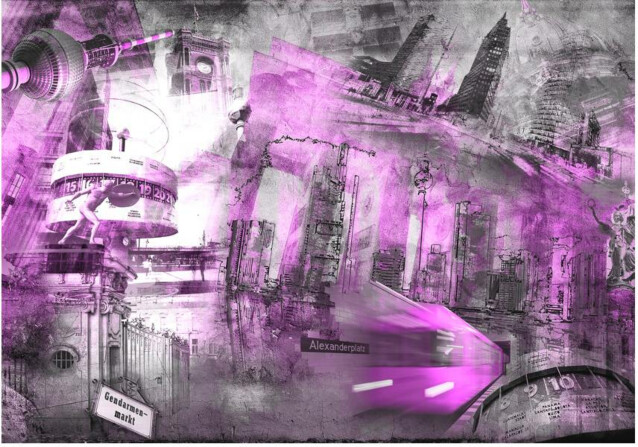 Kuvatapetti Artgeist Berlin - Violet Collage eri kokoja