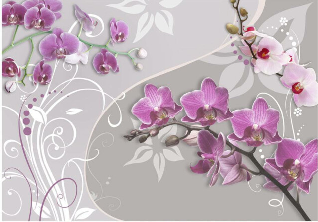 Kuvatapetti Artgeist Flight of purple orchids eri kokoja
