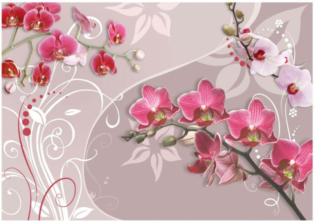 Kuvatapetti Artgeist Flight of pink orchids eri kokoja