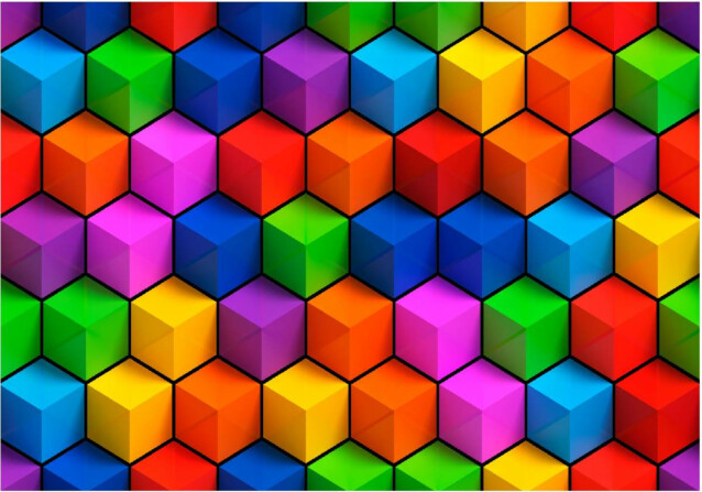 Kuvatapetti Artgeist Colorful Geometric Boxes eri kokoja
