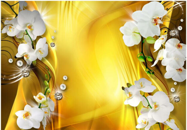Kuvatapetti Artgeist Orchid in Gold eri kokoja