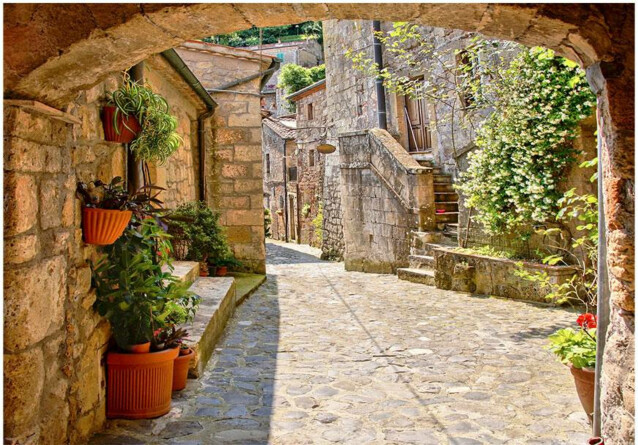 Kuvatapetti Artgeist Provincial alley in Tuscany eri kokoja
