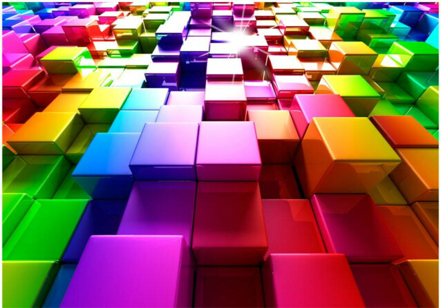 Kuvatapetti Artgeist Colored Cubes eri kokoja