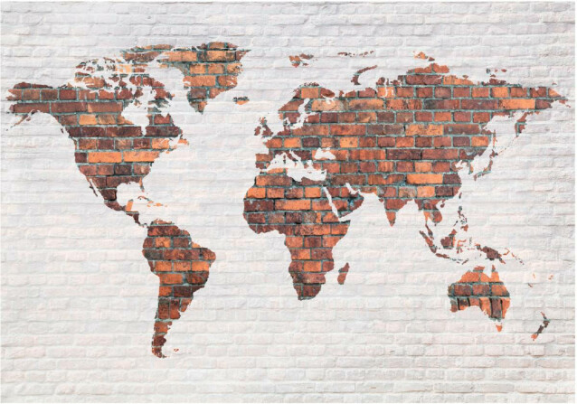 Kuvatapetti Artgeist World Map: Brick Wall eri kokoja
