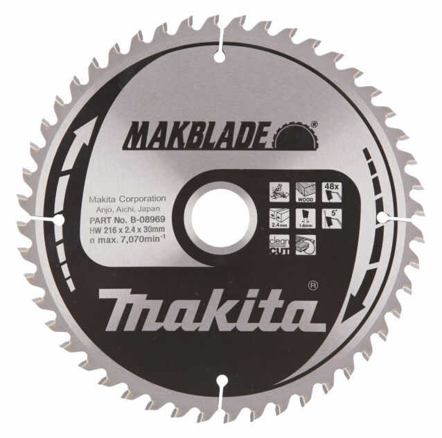 Pyörösahanterä Makita Makblade B-08969 216x30x2,4mm 48T