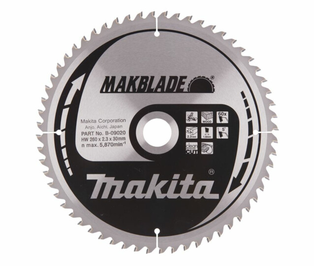 Pyörösahanterä Makita Makblade B-09020 260x30x2,3mm 60T