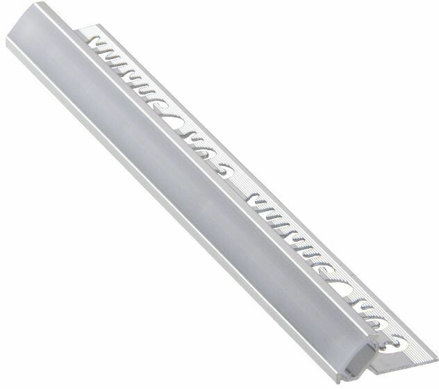 LED-laattalista/ulkokulma Euroshrink 300A, 45°, alumiini, 12mm x 2.5m, eri värejä