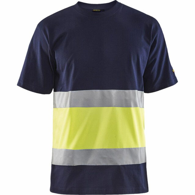 T-paita Blåkläder 3387 Highvis mariininsininen/huomiokeltainen