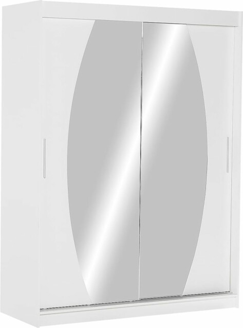 Liukuovivaatekaappi Leila 150cm pyöreä peili valkoinen