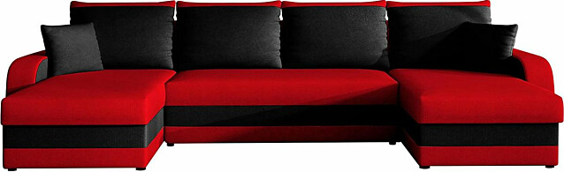 Vuodesohva divaanilla ja tyynyillä Alvared 4 ist punainen/musta