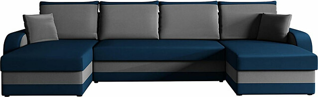 Vuodesohva divaanilla ja tyynyillä Alvared 4 ist sametti sininen/harmaa