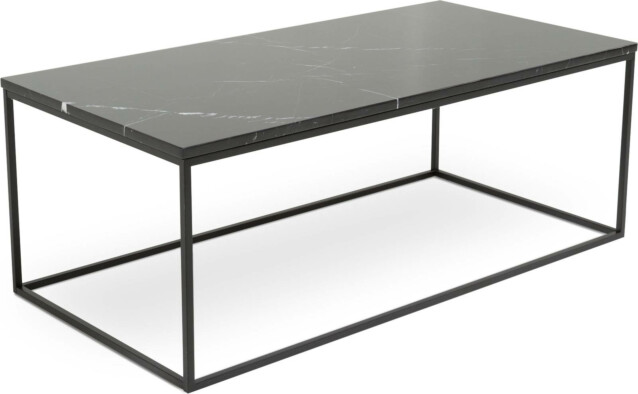 Sohvapöytä Olga 120x60x45 cm musta marmori/teräs mustilla jaloilla 