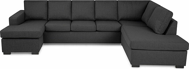 U-sohva Scandinavian Choice Crazy XL 4+1 ist vasen matalat jalat tummanharmaa/musta