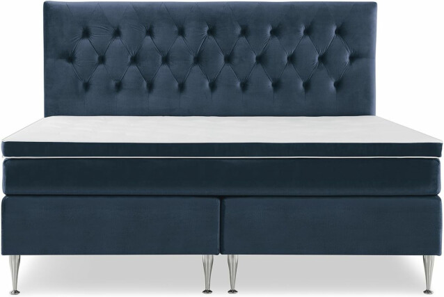 Sänkypaketti Berg & Strand Royal Velvet Keskikova 210x210cm sininen/korkeat hopeajalat