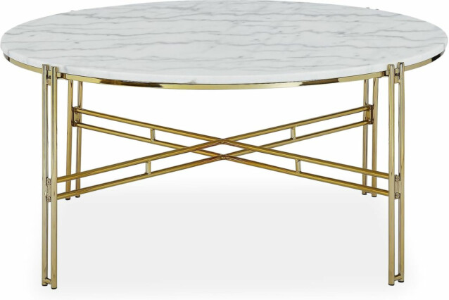 Sohvapöytä Concept 55 Ponza 100cm pyöreä marmori messinki/valkoinen