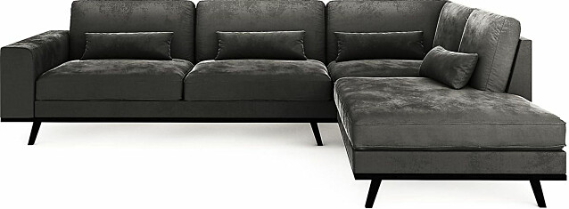 L-sohva Concept 55 Copenhagen 4 ist oikea sametti harmaa