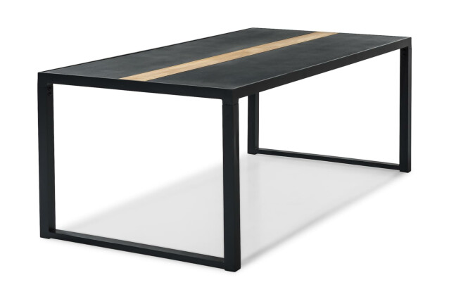 Ruokapöytä Bastian, 100x200cm, musta/tiikki