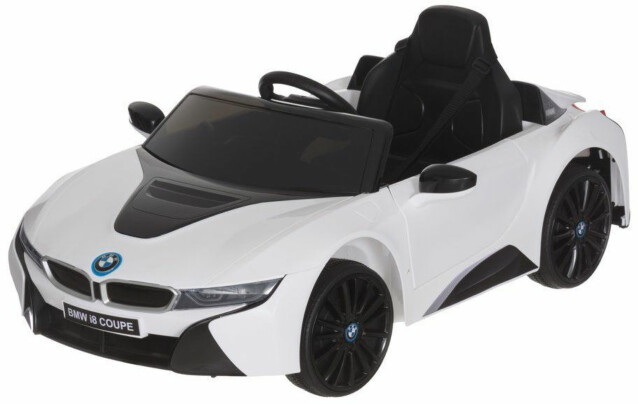 Lasten sähköauto FinePrice BMW i8, 12V, kauko-ohjattava, valkoinen