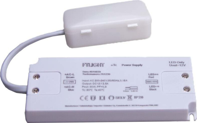 LED-vakiojännitelähde FTLight 30W 12V IP20